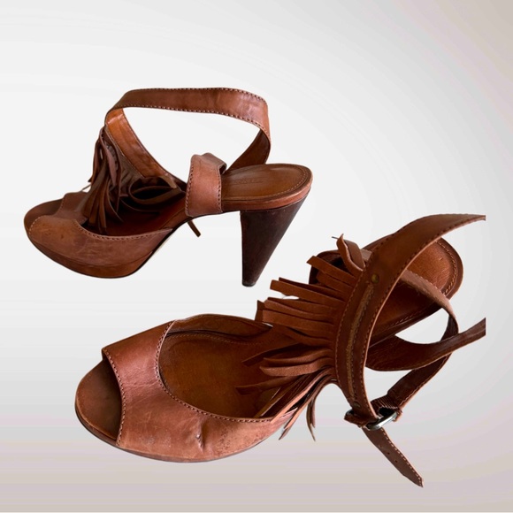 Vintage French Connection Fringe Sandals - Picture 3 of 5